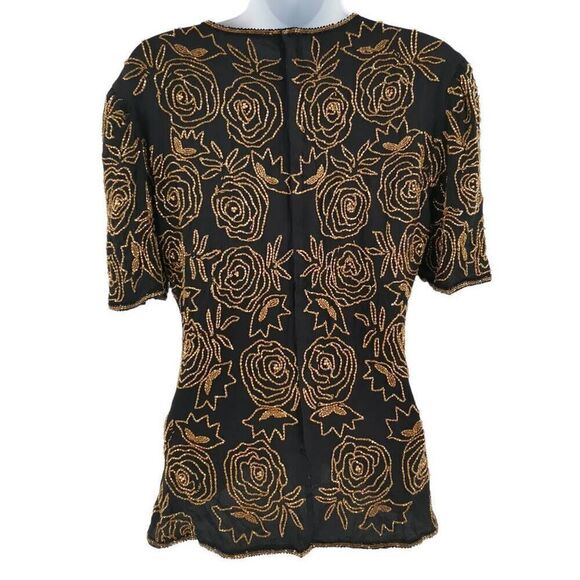 Vintage Stenay Silk Beaded Top | 100% Silk | Made in India | Tag Size Small - Picture 2 of 4